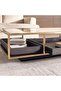 Zarol Coffee Table Tempered Glass - Gold & Brown - 4