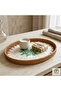 Nabil Handmade Mosaic Rattan Serving Tray – Bohemian Decorative Coffee and Presentation Tray - 8