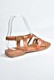 Tan/Orange Genuine Leather Flip-Flop Women's Sandals M291841203 - 6