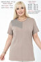 Women's Plus Size Summer Top High Quality 100% Cotton Linen Woven Mom Blouse Short Sleeve Comfortable Fit Shoulder Stone T-Shirt