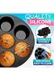 Silicone Air Fryer Muffin Pan | 7-Cavity Non-Stick Cupcake & Muffin Mold | Black & Grey - 6