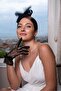 Off-White Lace Ruffle Bridal, Wedding, Ceremony, Event, Prom Party Glove, Short Lace Gloves - 6