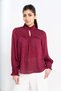Solid V-Neck Long Sleeve Top