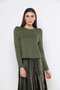 Solid High-Neck Long-Sleeve Top - 2