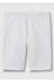 Girl's White Tone Sur Tone Logo Embroidered Mini Biker Leggings