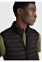 Men's Black Polyester Padded Regular Fit Vest - 6
