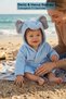 Blue Elephant Patterned Baby Bathrobe, 100% Cotton, Newborn Boy Baby Shower Gifts, 0-9 Months - 4