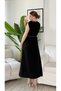 Women's Zero Sleeve Flared Long Maxi Dress with Shoulder Buckle Chain Belt - 8