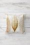 Striped Leaves Themed Hidden Zippered Throw Pillow Cover Sofa Pillow Cover Set (4pcs) - 5