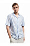 Classic Collar Cotton Short Sleeve Floral Print Shirt
