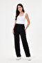 Line Women's Stretch Fabric Velcro Closure Black Palazzo Pants - 7