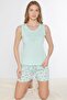Women's Sleeveless Shorts Pajama Set – Summer Comfortable Lightweight Loungewear Set 760-10 - 3
