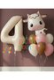 Safari Concept Cute Cow and Cream Color Number Balloon 1 Year Old Set Safari Cow Concept Birthday Balloon