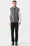 Men's Judge Collar Pique Jacquard Zippered Wool Vest Smoked - 3