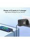 65W GaN Wall Charger - 3-in-1 Fast Charging Adapter, Triple Port (2 Type-C + 1 USB-A), Compact Fireproof Design - Black - 3