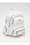 Samilon Multi-Compartment Washed Leather White Women's Backpack - 2