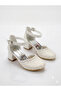 Girls' pearlescent white formal square-heeled shoes - 3