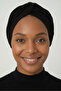 Crossed Combed Cotton Lined Black Ready-To-Wear Turban Hijab Pool Cap Suitable for Medical Use