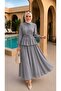 Women's Ruffled Two-Piece Top and Bottom Set Gray - 4