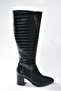 Black Crocodile Print Thick Heeled Women's Boots L251081611 - 4