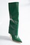 Green Thin Heeled Women's Boots N572570009 - 5