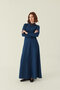 Partly Stitched Tencel Dress Navy Blue - 4