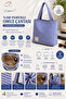 Handmade Striped Blue 100% Cotton Sustainable Fabric Shoulder Bag - 3