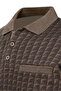 Men's Polo Neck Knitwear Brown Sweater Patterned Steel Knit Classic Fit - 5002F - 6