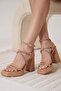 Carmen Premium Women's Nude Heeled Sandals - 4