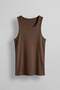 Men's Basic Ribbed Fabric Sports Athlete T-Shirt Brown