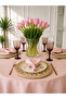 Royal Linen Textured Round Tablecloth Powder Pink - 2