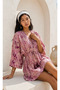 Ethnic Patterned Foil Detailed Mini Silk Summer Dress 70% Silk 30% Viscose - 2
