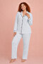 Plus Size Women's Pajama Set Striped Buttoned Over-The-Knee Comfortable (3Xl-6Xl) B790-46 - 3