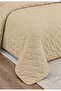 Milena Double Bedspread Set 260X240Cm - 100% Polyester Modern with Flounces and 2 Pillows - Mink - 5
