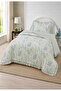 Flowers Single Bedspread Set 180X240Cm - with Flounce and Pillows, 100% Polyester, Modern Blue and White - 2