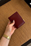 Mary Buckle Detailed Burgundy Medium Wallet - 3