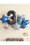 Blue Butterfly 3 Year Old Balloon Set Star Balloon Foil Set Butterfly Concept Birthday Set Age Balloon Set