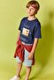 100% Cotton New Regular Fit Crew Neck Short Sleeve Back Printed Navy Blue T-Shirt for Boys H7991A8 - 2