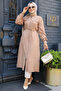 Buttoned Camel Hijab Tunic 645C - 3