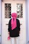Patterned Black Hijab Tunic 10636S - 3