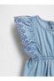 Bebek Mavi Eyelet Denim Tulum - 2