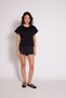 Cotton Lace and Scallop Detailed Crew Neck T-Shirt Black - 3