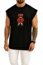 Oversized Graffiti Teddy Bear with Hat Chest Printed Athlete