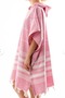 Mother Child Set of 2 Bathrobe Poncho 100% Cotton Beach Towel Peshtemal Pink (Mother L/Xl) - 3