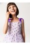 Purple Spotted Sparkle Girl's Dress - 4