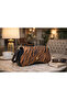 Brown Gold Buckled Zebra Patterned Women Shoulder Bag |   Brown Mt1606 - 5