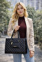 Black Quilted Patterned Women Shoulder Bag |   Black Mt1525 - 5