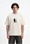Men's Rebelious Character Oversize T-Shirt Space Gray - 4