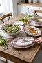 5-Piece Porcelain Velour Maroon Salad Boat Set