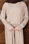 Women's Modal Cupra Fabric Oversize Tunic Wide Leg Pants Hijab Suit 3215 Beige - Special Series - 3